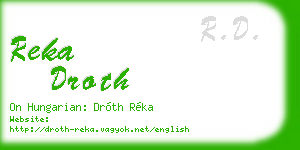 reka droth business card
